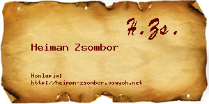 Heiman Zsombor névjegykártya